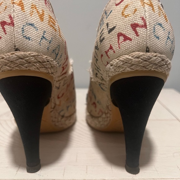 Chanel logo canvass heel wedge size 36 C - Picture 4 of 13